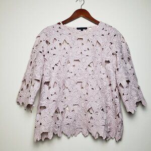 ARYN K Open Lacey Floral 3/4 Sleeved Blouse
